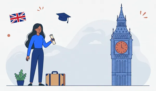 Indian student on a UK university campus