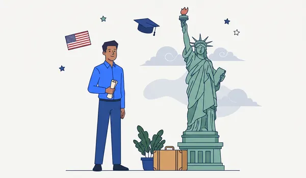 Indian student on a US university campus
